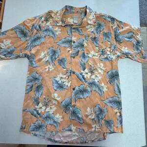 Fieldgear Men's Silk Floral Short Sleeve Button Down Shirt Size LT